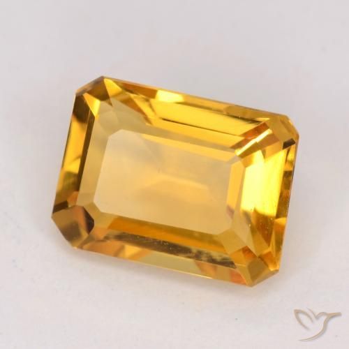 Citrine Orange-or naturelle Octogone / coupe Émeraude, 1.32 ct, VVS-VS