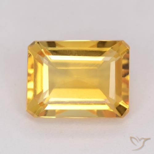 Citrine Orange Doré naturelle Octogone / coupe Émeraude, 1.54 ct, VVS-VS