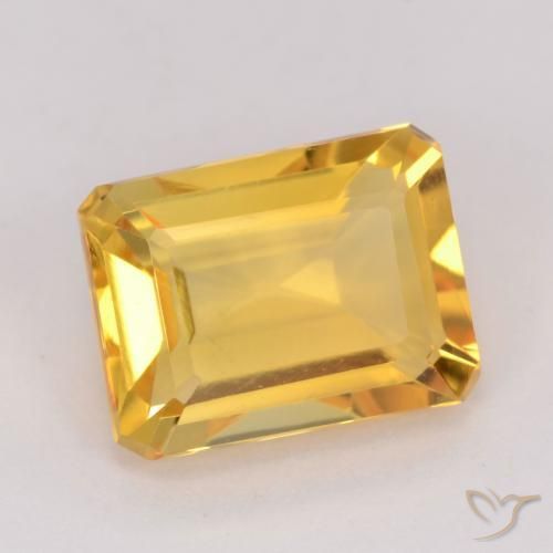 Citrine Orange Doré naturelle Octogone / coupe Émeraude, 1.54 ct, VVS-VS
