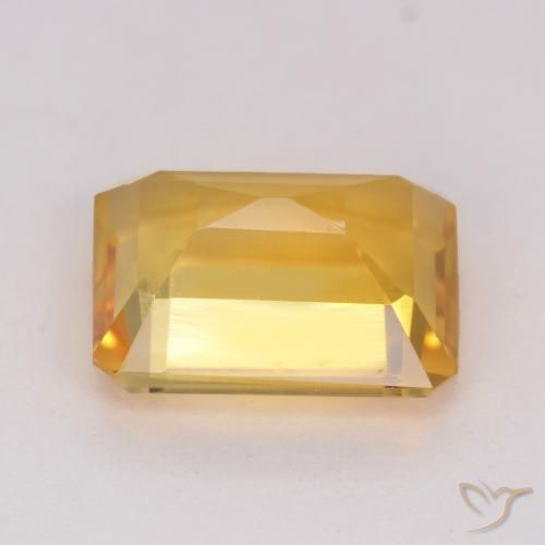 Citrine Orange Doré naturelle Octogone / coupe Émeraude, 1.54 ct, VVS-VS