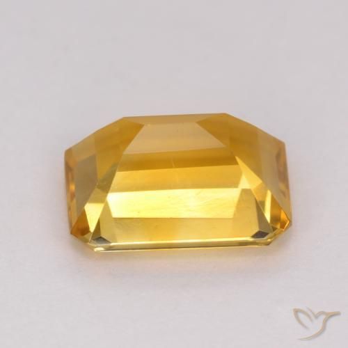 Citrine Orange doré profond naturelle Octogone / coupe Émeraude, 1.20 ct, VVS-VS