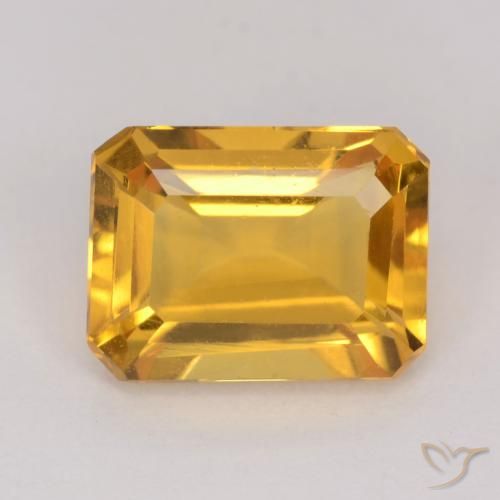 1.49ct Naturel Orange-or Citrine, Taille émeraude, VVS-VS