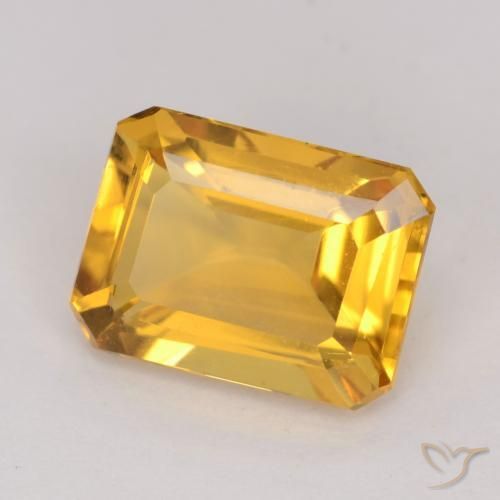 Citrine Orange-or naturelle Octogone / coupe Émeraude, 1.49 ct, VVS-VS