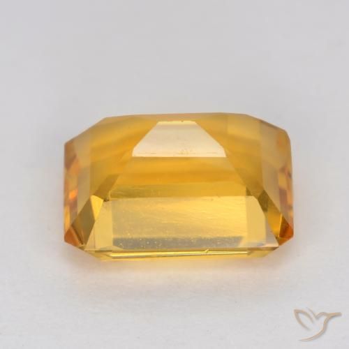 Citrine Doré foncé naturelle Octogone / coupe Émeraude, 1.44 ct, VVS-VS