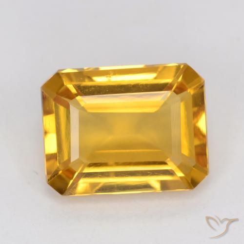 1.44ct Naturel Orange Doré Citrine, Taille émeraude, VVS-VS