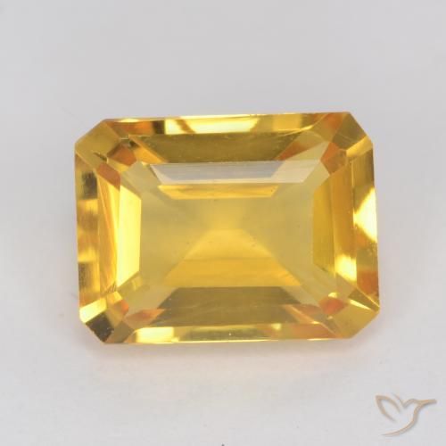 1.45ct Naturel Doré Citrine, Taille émeraude, VVS-VS