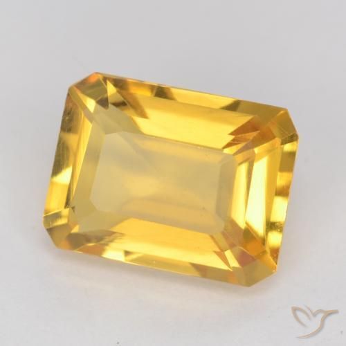 Citrine Doré naturelle Octogone / coupe Émeraude, 1.45 ct, VVS-VS