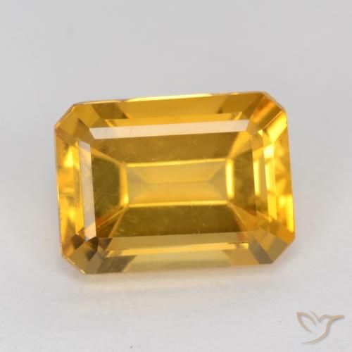 Citrine Orange-or naturelle Octogone / coupe Émeraude, 1.37 ct, VVS-VS
