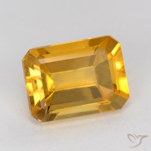 Citrine Orange-or naturelle Octogone / coupe Émeraude, 1.37 ct, VVS-VS