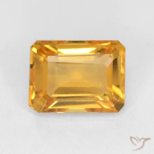 1.67ct Naturel Doré foncé Citrine, Taille émeraude, VVS-VS