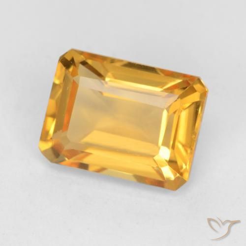 Citrine Doré foncé naturelle Octogone / coupe Émeraude, 1.67 ct, VVS-VS