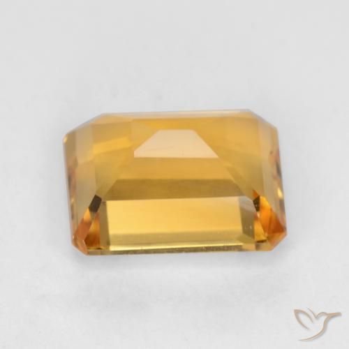 Citrine Doré foncé naturelle Octogone / coupe Émeraude, 1.67 ct, VVS-VS