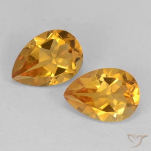 1.48ctw Naturel Doré-orange foncé Citrine, En forme de poire, VS