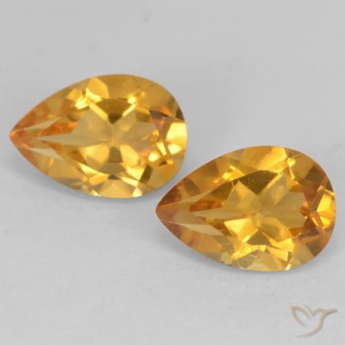 1.31ctw Naturel Doré foncé Citrine, En forme de poire, VVS-VS