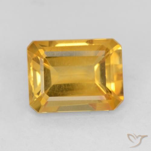Citrine Orange-or naturelle Octogone / coupe Émeraude, 1.57 ct, VVS-VS