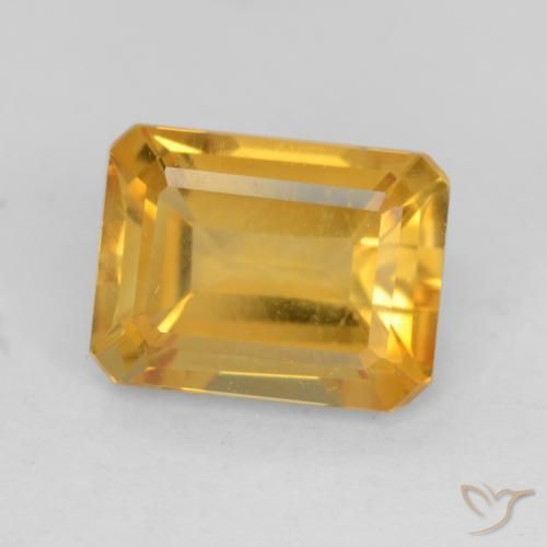 Citrine Orange-or naturelle Octogone / coupe Émeraude, 1.57 ct, VVS-VS