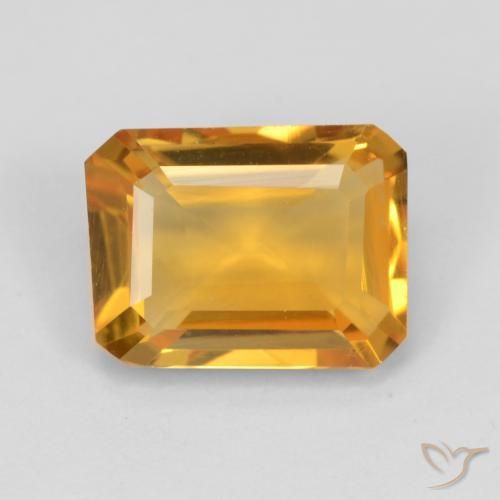 1.37ct Naturel Orange moyen Citrine, Taille émeraude, VVS-VS