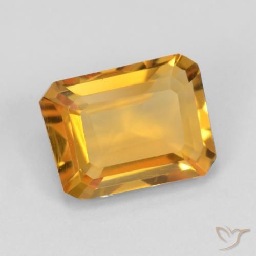 Citrine Orange moyen naturelle Octogone / coupe Émeraude, 1.37 ct, VVS-VS