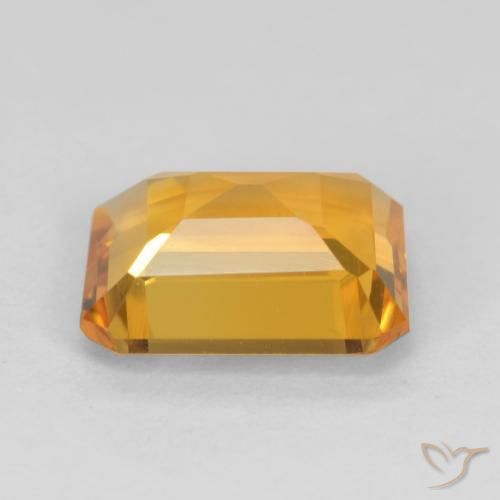 Citrine Orange moyen naturelle Octogone / coupe Émeraude, 1.37 ct, VVS-VS