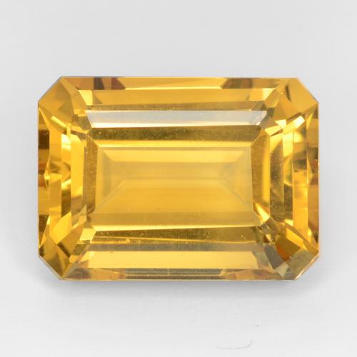 Citrine doré naturelle taille émeraude, 16,12 ct, VVS-VS