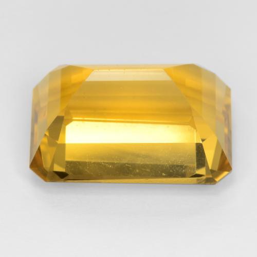 Citrine doré naturelle taille émeraude, 16,12 ct, VVS-VS