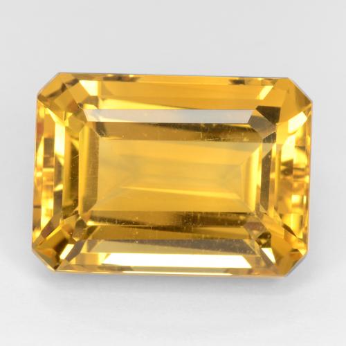 Citrine doré naturelle taille émeraude, 17,53 ct, VVS-VS