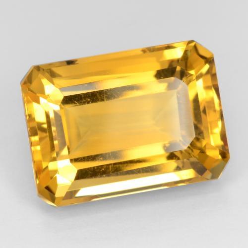 Citrine doré naturelle taille émeraude, 17,53 ct, VVS-VS
