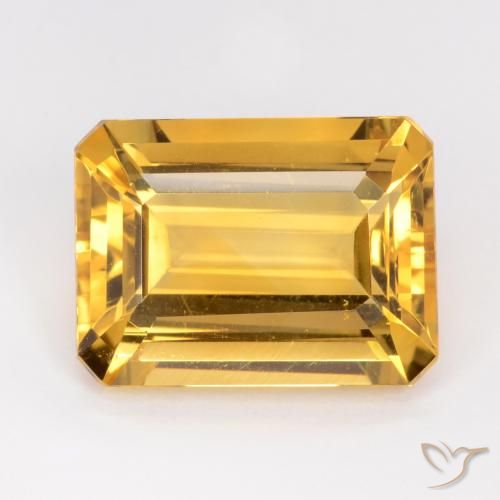 Citrine Doré naturelle Octogone / coupe Émeraude, 10.78 ct, VVS-VS