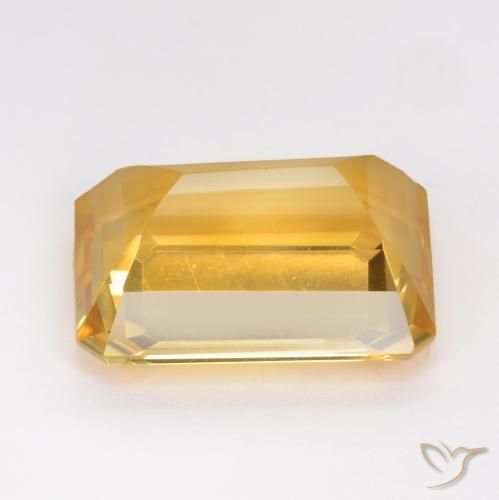Citrine Doré naturelle Octogone / coupe Émeraude, 10.78 ct, VVS-VS