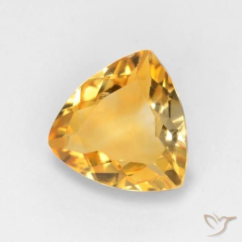 Citrine Orange doré profond naturelle Trillion, 1.14 ct, VVS-VS