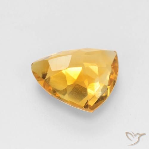 Citrine Orange doré profond naturelle Trillion, 1.14 ct, VVS-VS