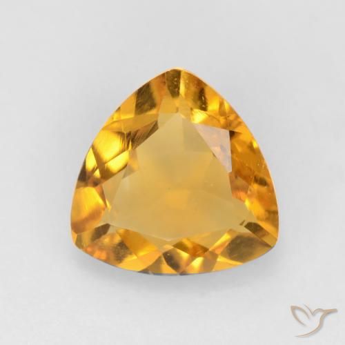 Citrine Orange-or moyen-léger naturelle Trillion, 1.28 ct, VVS-VS
