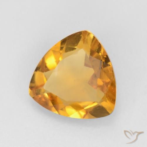 Citrine Orange-or moyen-léger naturelle Trillion, 1.28 ct, VVS-VS