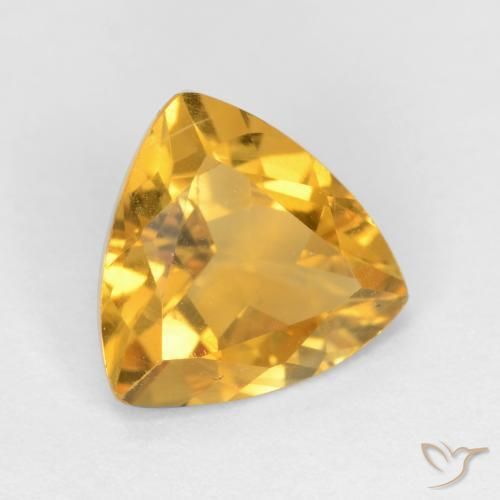 Citrine Doré foncé naturelle Trillion, 1.39 ct, VS