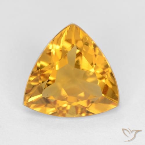 Citrine Orange doré profond naturelle Trillion, 2.03 ct, VVS-VS