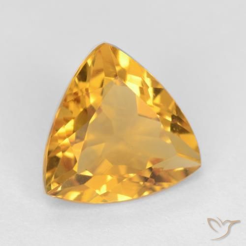 Citrine Orange doré profond naturelle Trillion, 2.03 ct, VVS-VS
