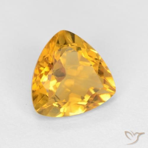Citrine Orange doré profond naturelle Trillion, 1.50 ct, VVS-VS