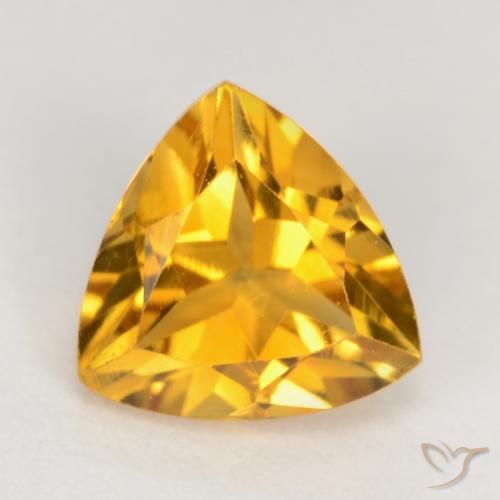 Citrine Doré foncé naturelle Trillion, 1.21 ct, VS