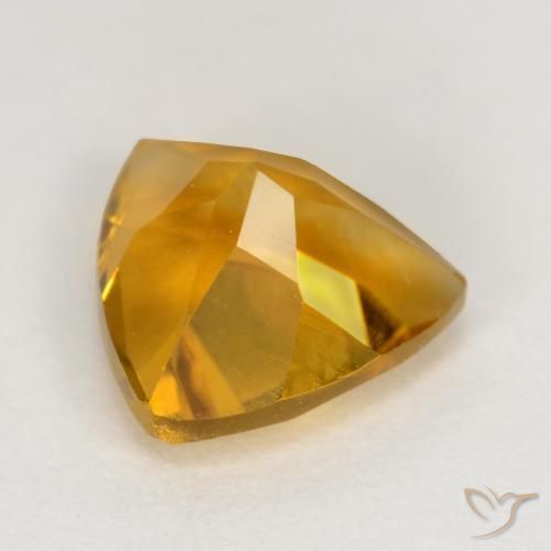 Citrine Doré foncé naturelle Trillion, 1.21 ct, VS