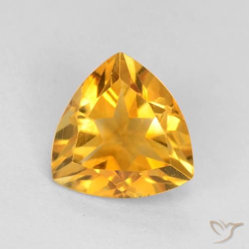 Citrine Doré foncé naturelle Trillion, 0.98 ct, VS