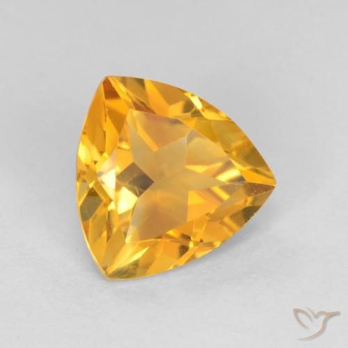 Citrine Doré foncé naturelle Trillion, 0.98 ct, VS