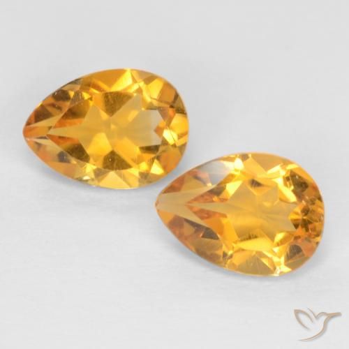 1.42ctw Naturel Doré-orange foncé Citrine, En forme de poire, VVS-VS