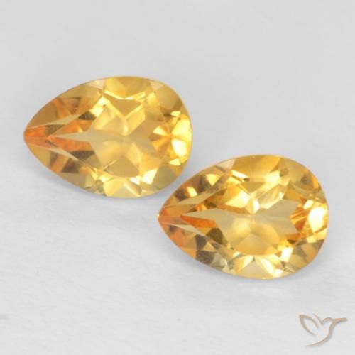 1.44ctw Naturel Doré vif Citrine, En forme de poire, VVS-VS