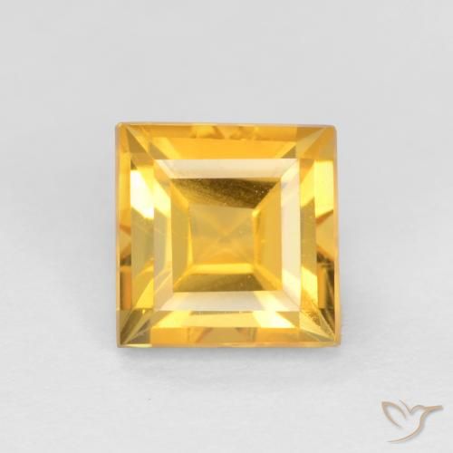 Citrine Doré vif naturelle Carré, 1.75 ct, VS
