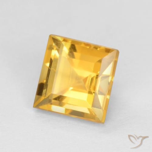 Citrine Doré vif naturelle Carré, 1.75 ct, VS