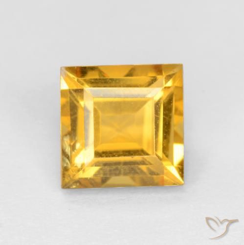Citrine Doré moyen naturelle Carré, 1.67 ct, VS