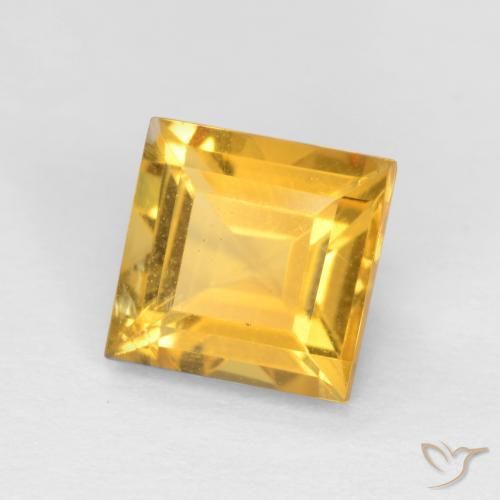 Citrine Doré moyen naturelle Carré, 1.67 ct, VS