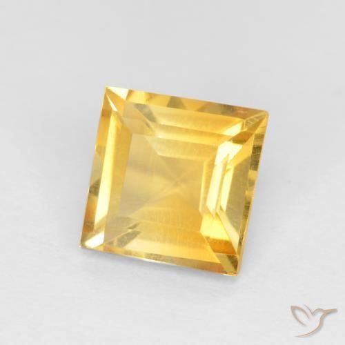 Citrine Orange Doré naturelle Carré, 1.19 ct, VS