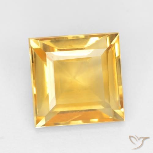 3.19ct Naturel Or moyen Citrine, Carré, VS