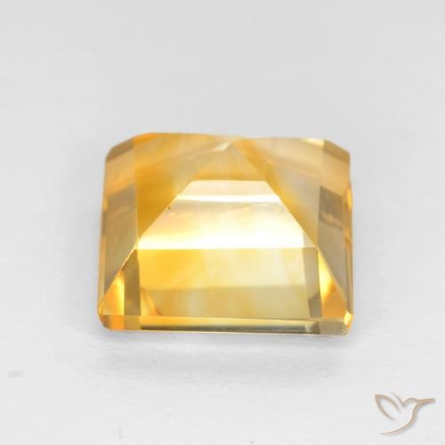 Citrine Doré vif naturelle Carré, 3.41 ct, VS